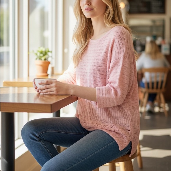 White House Black Market Sweaters - White House Black Market Blush Knit Sweater